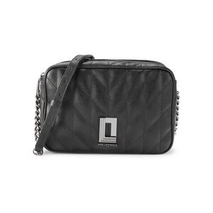 Karl Lagerfeld Paris Lafayette camera bag in snakeskin-embossed leather black